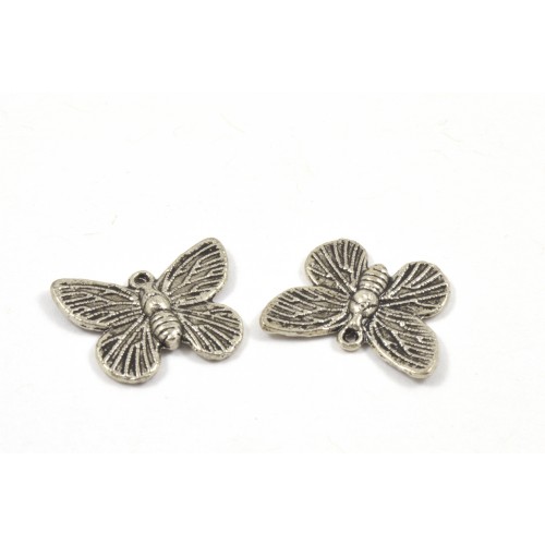 Butterfly charm 18x14mm antique silver